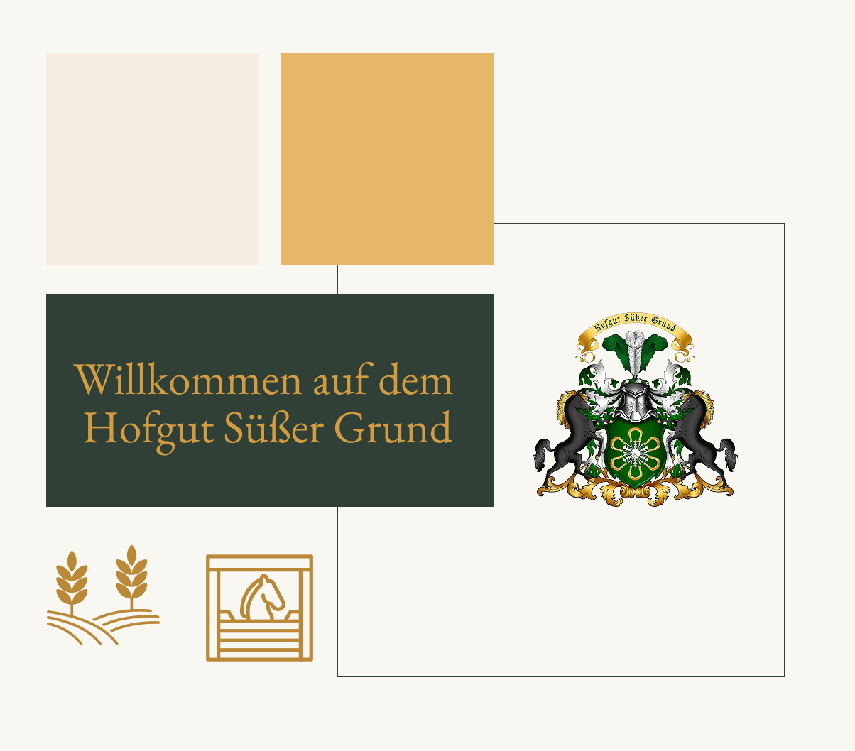 Corporate Design mit Farbpalette für den Hofgut Suesser Grund erstellt von Simone Wipf Studio S