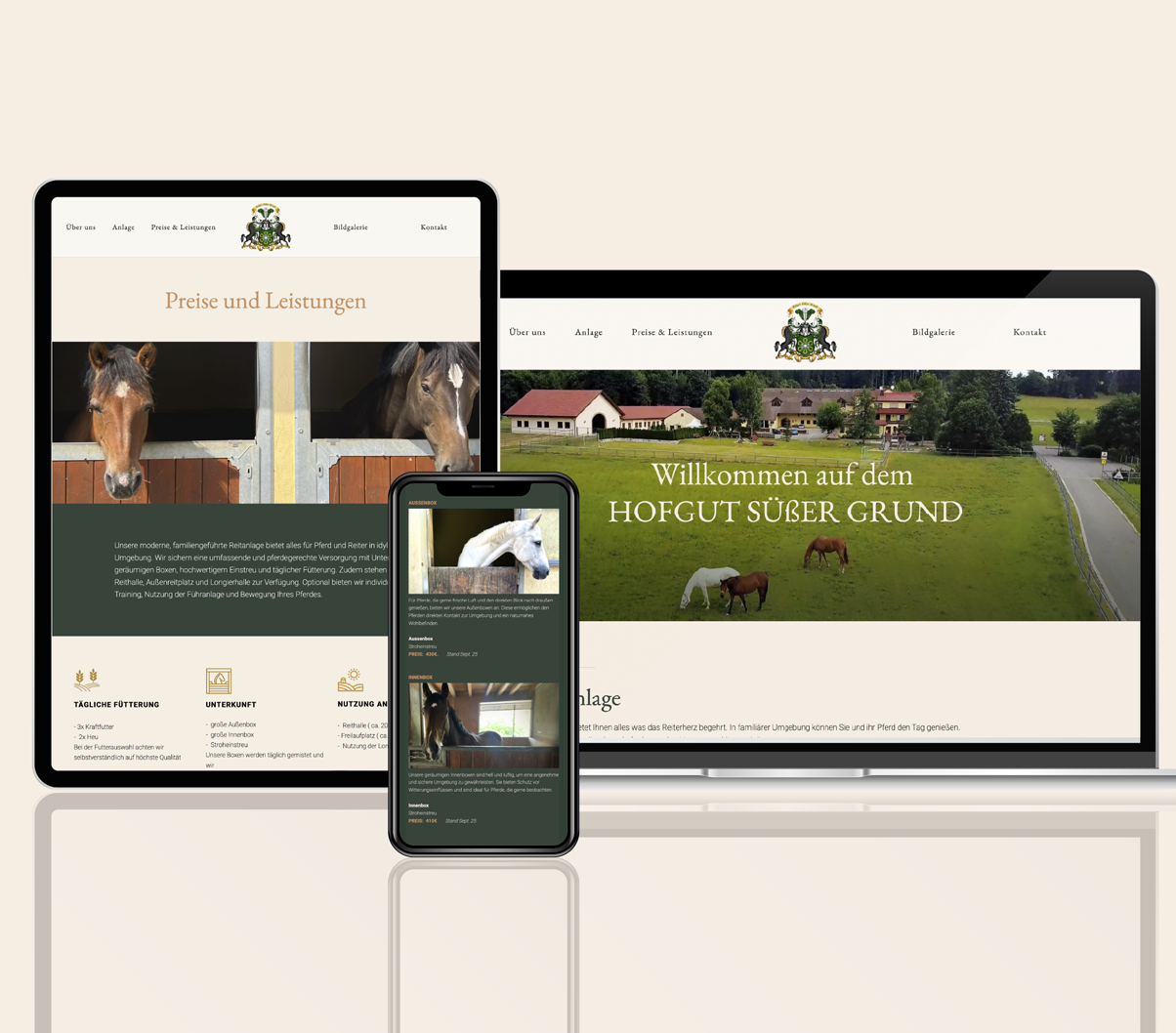 Webseite in responsivem Design erstellt von Simone Wipf Studio S