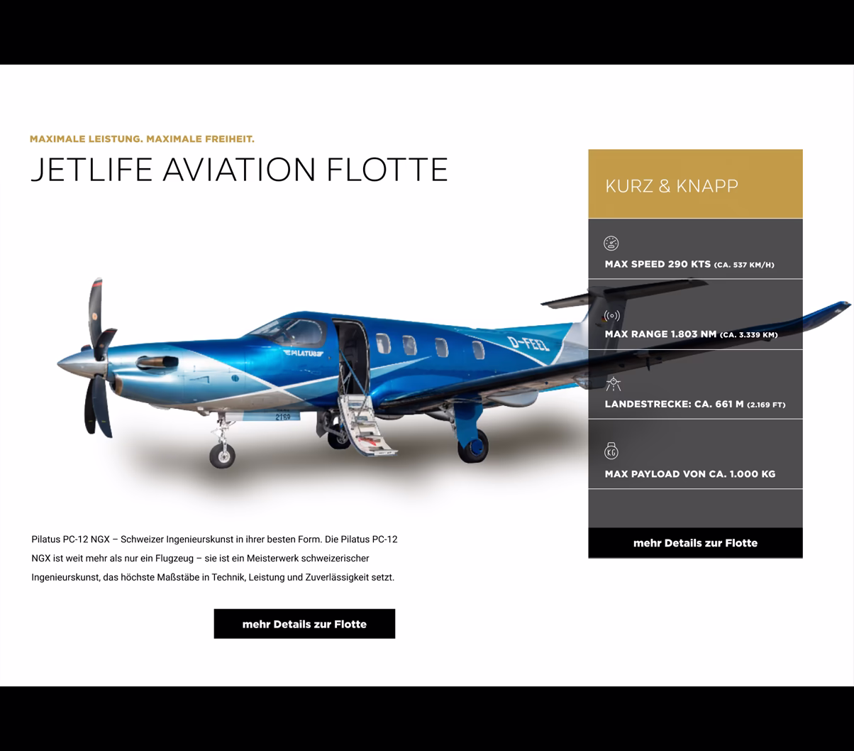 Jetlife Aviation Imagebroschüre designt und konzipiert von Simone Wipf von Studio S