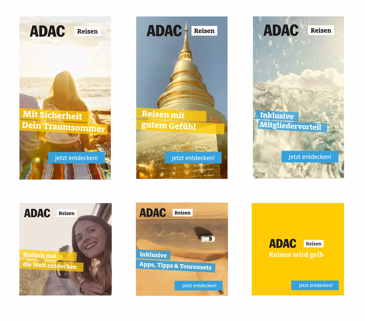 ADAC Reisen Videobanner für Social Media designt von Simone Wipf von Studio S