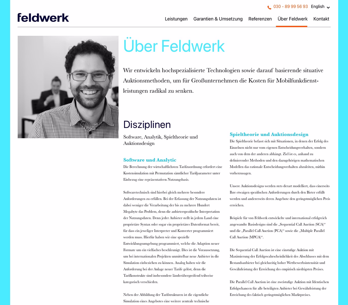 Feldwerk Webseitendesign von Simone Wipf von Studio S