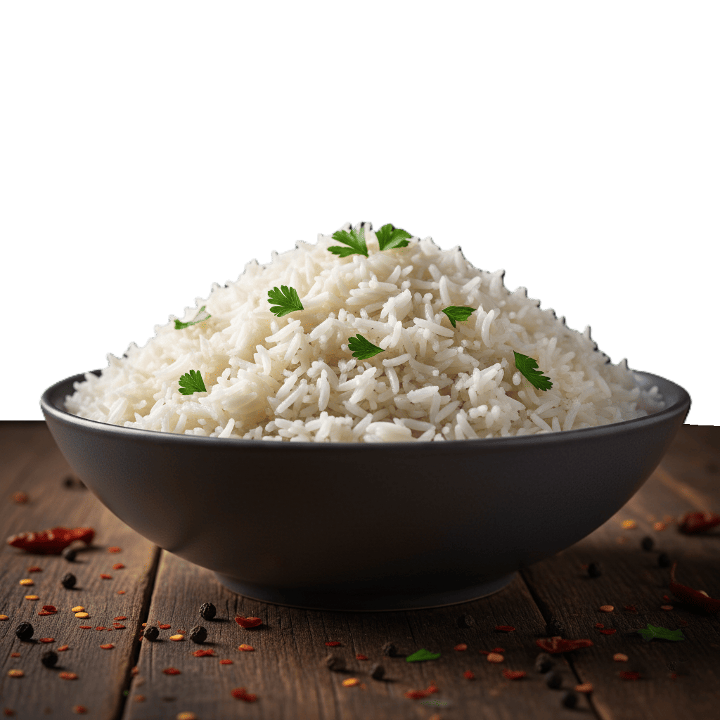 Arroz abundante para compartir.