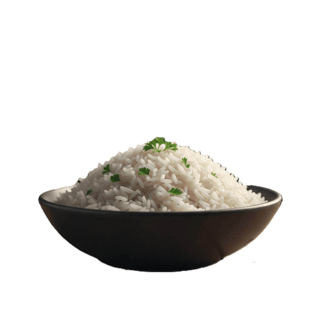 Arroz blanco suave y ligero.