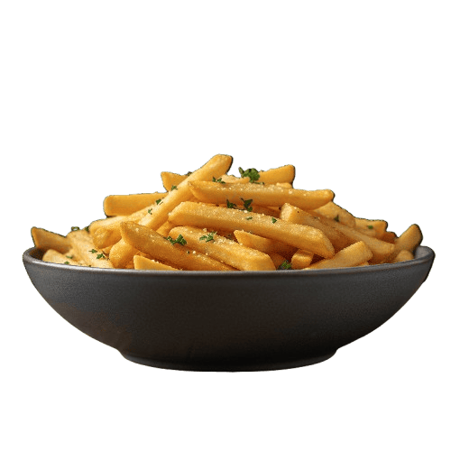 Ración grande de patatas caseras.