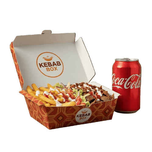 Box con pollo + patatas + bebida.