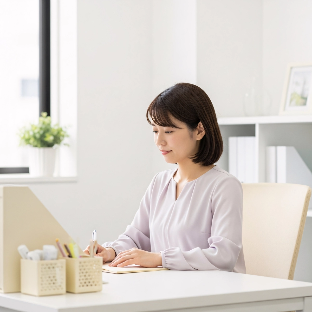 Women Writing On Desk