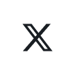 X social media platform logo in black.