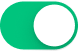 Green toggle switch in the on position with white circular slider.