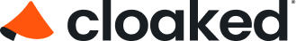 Cloaked company logo with an orange triangular shape and black text.