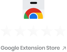 Google Chrome logo above five white stars and the text Google Extension Store with arrow indicating a link.