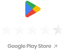 Google Play Store logo above a five-star rating and the text 'Google Play Store'.
