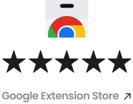Google Chrome extension icon with a five-star rating and Google Extension Store label.
