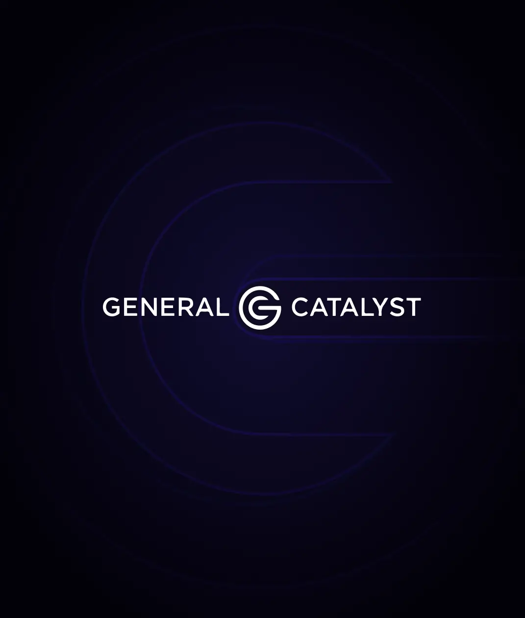 General Catalyst logo with stylized letter G between the words GENERAL and CATALYST on a dark blue background.