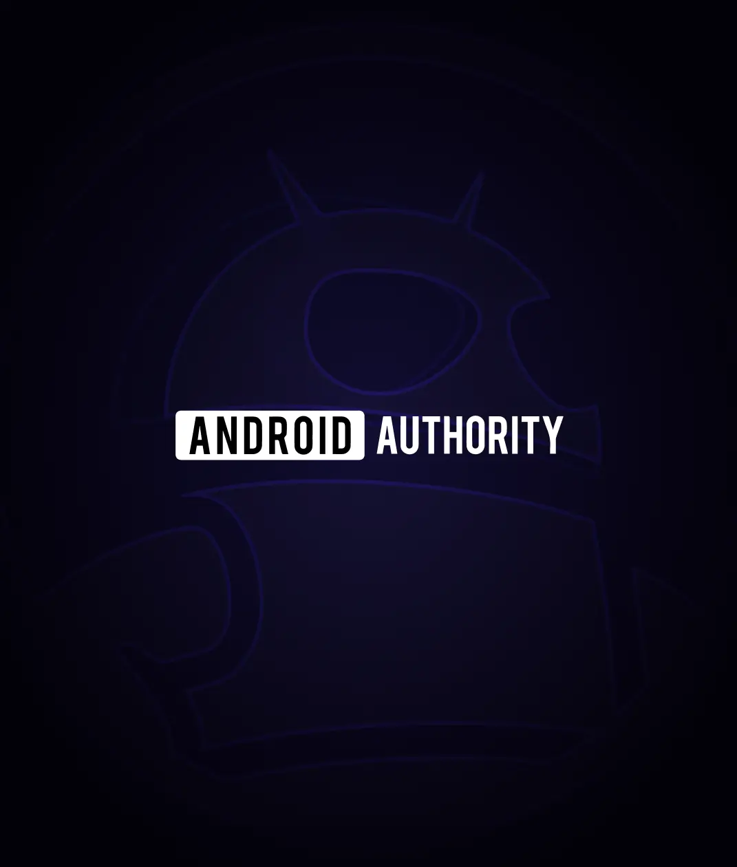 Android Authority logo with a dark blue stylized Android robot background.