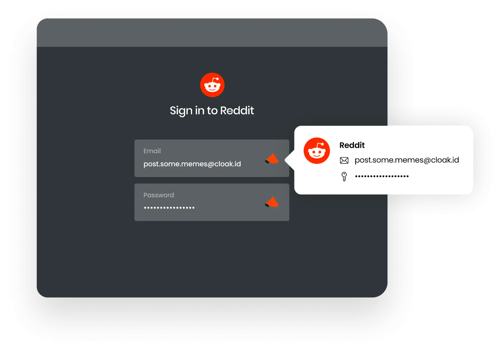 Signing into Reddit using Cloaked platform