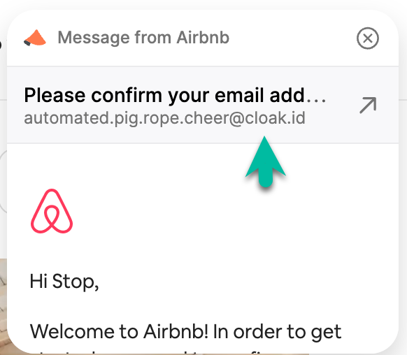 airBnb message