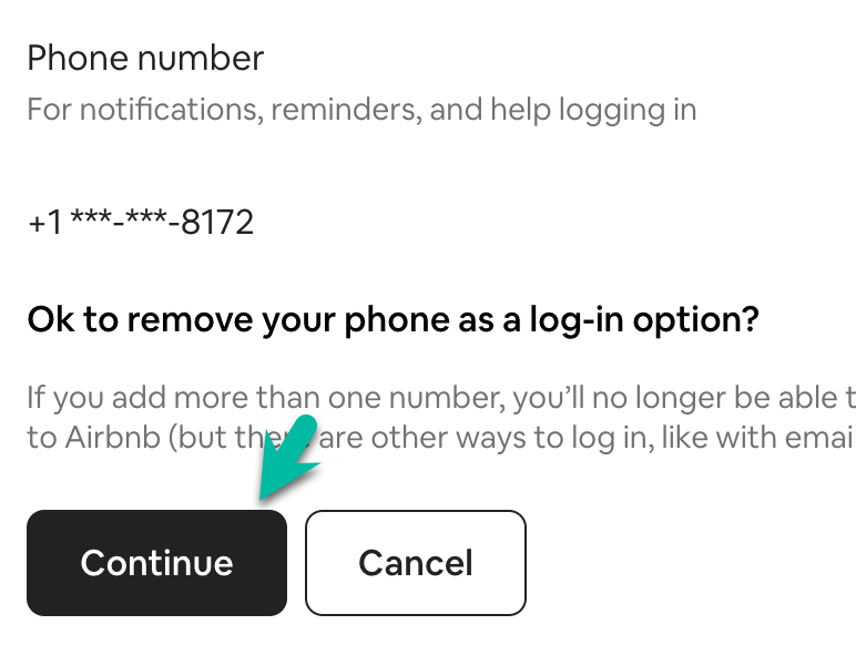 phone number option