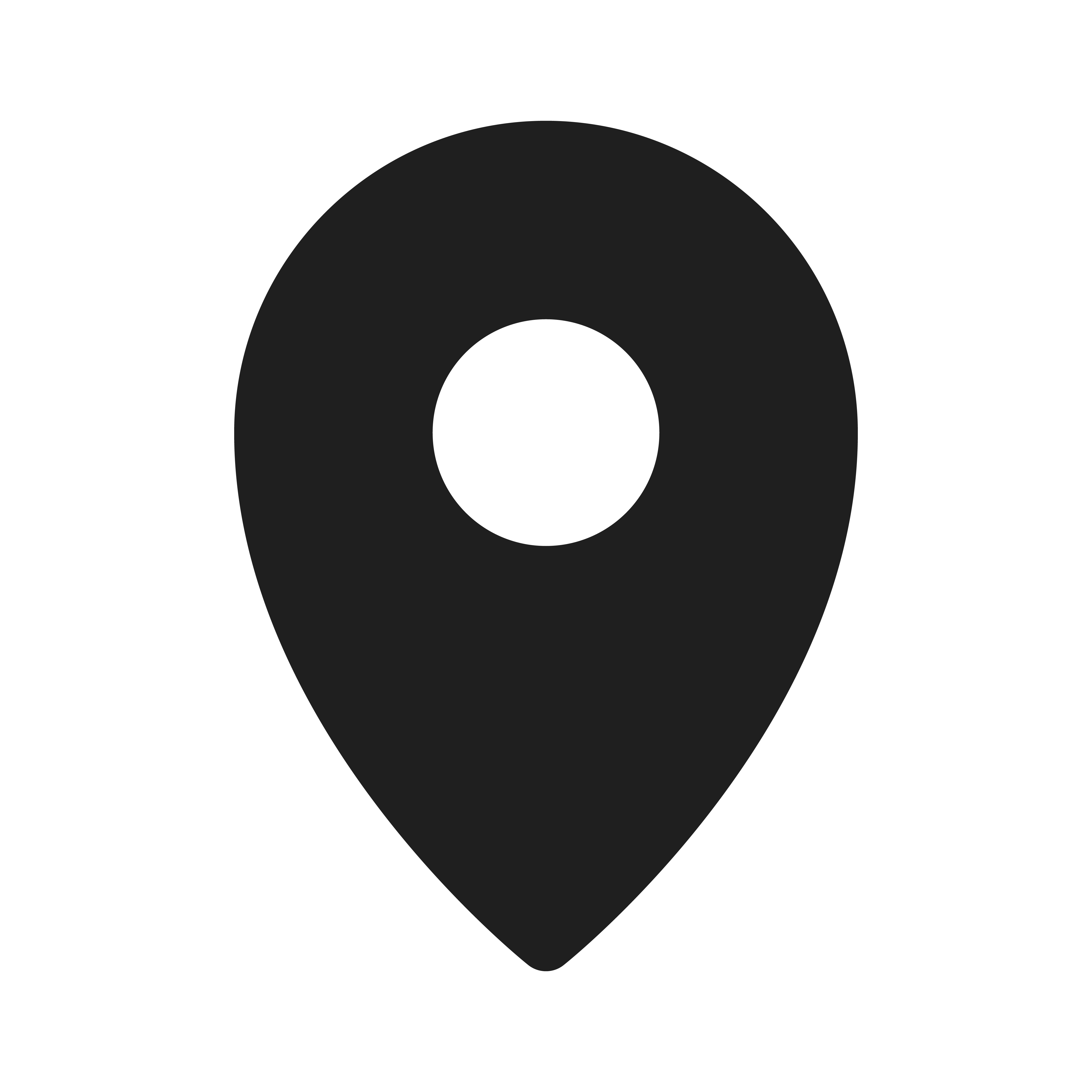 Schwarzes Standort-Symbol mit einem Loch in der Mitte auf transparentem Hintergrund.