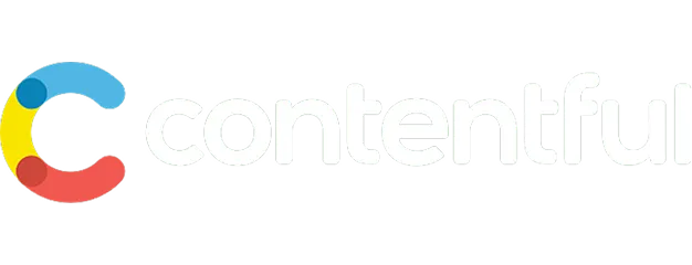 Contentful logo with stylized multicolor C and white text on black background.