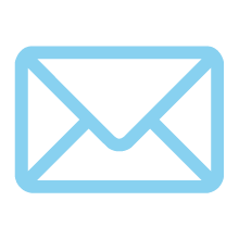 Blue envelope icon representing email communication.