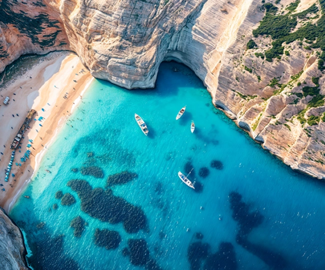 Aerial View of Coastal Scene 