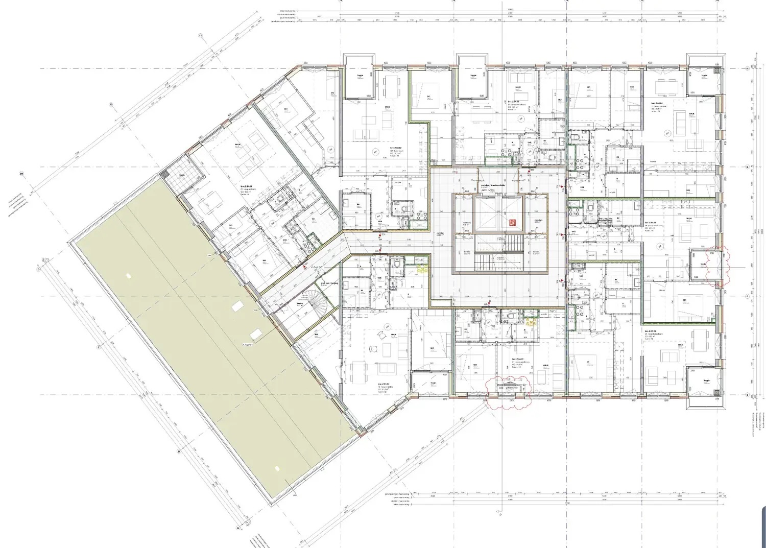 Plattegrond van een verdieping die door de AI gescand wordt