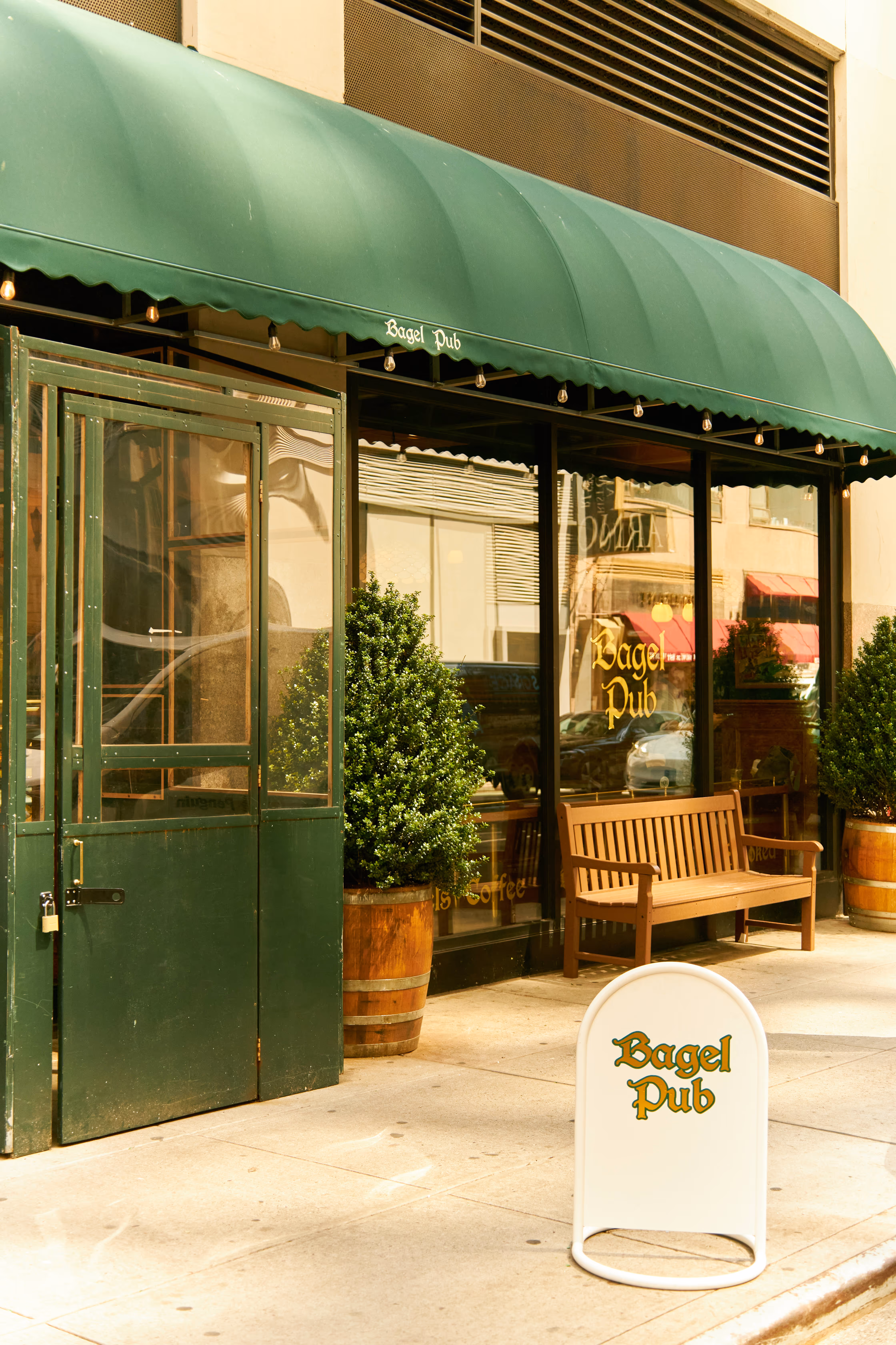 an entrance photo of the Bagel Pub at Garment District, Manhattan, , New York