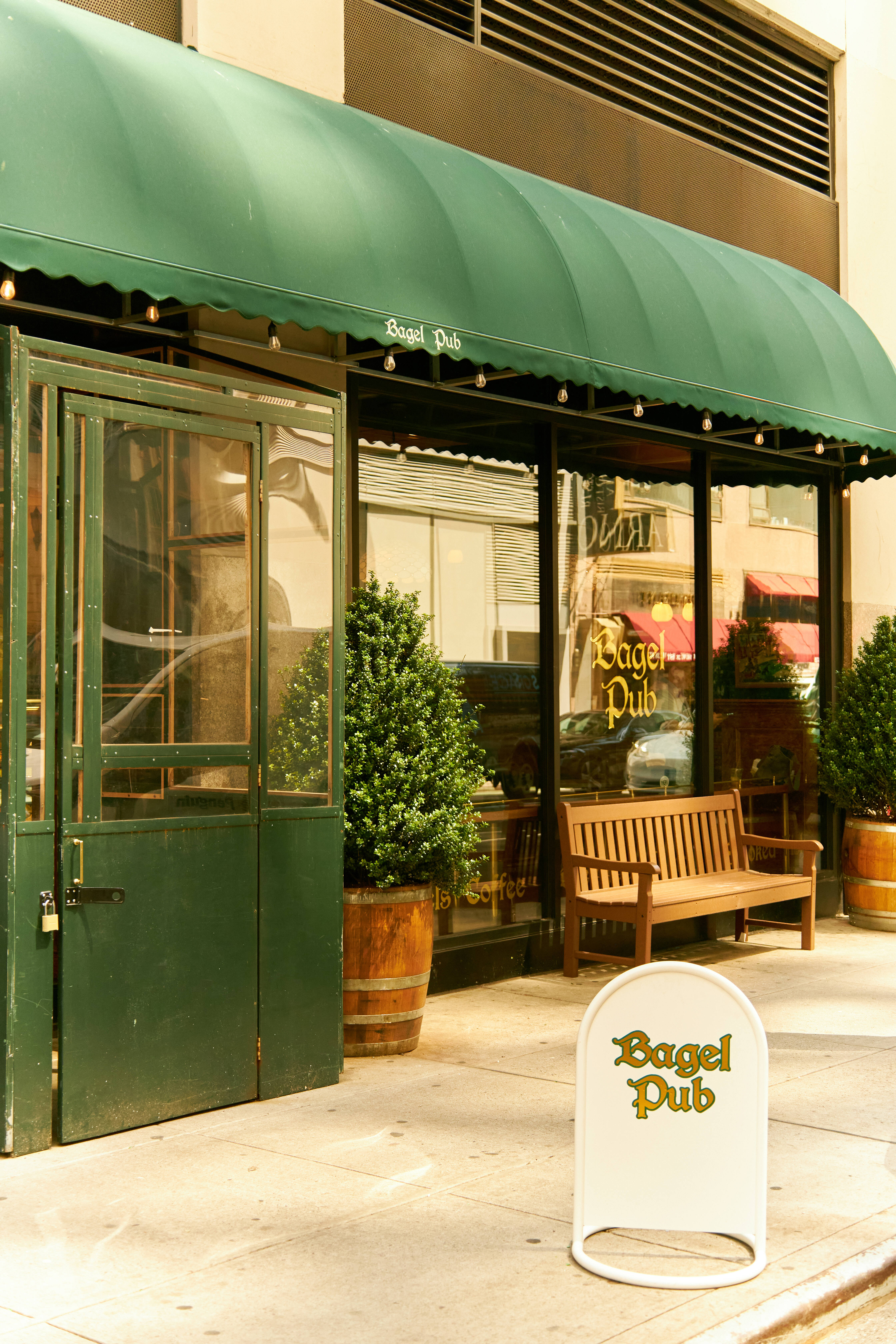 an entrance photo of the Bagel Pub at Garment District, Manhattan, , New York