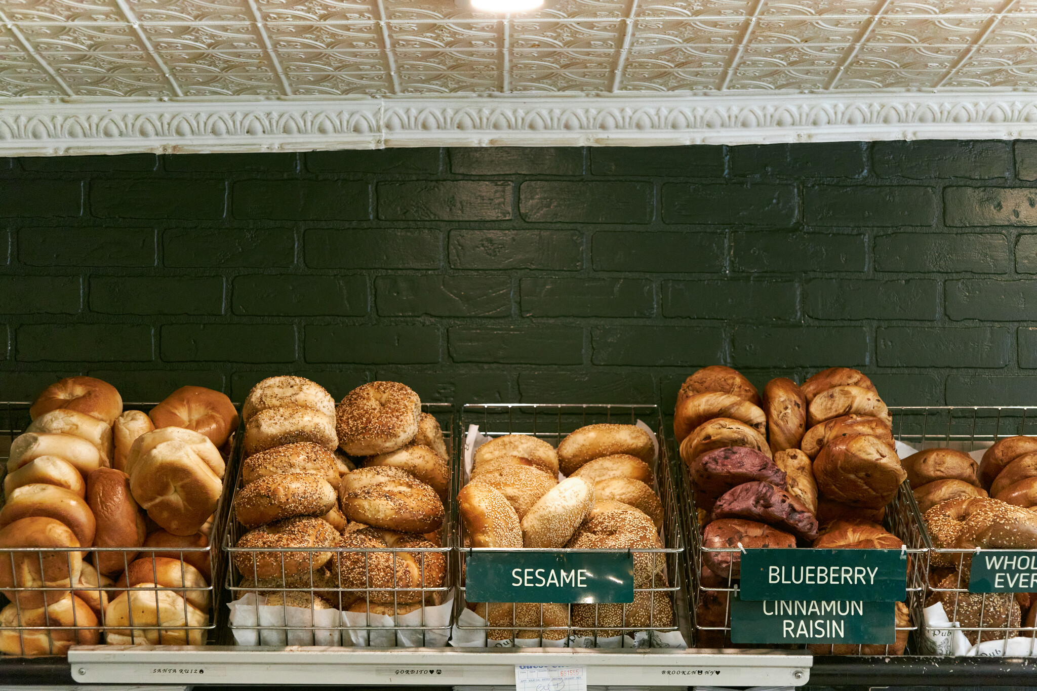a selection of bagels at the Bagel Pub at Sunset Park