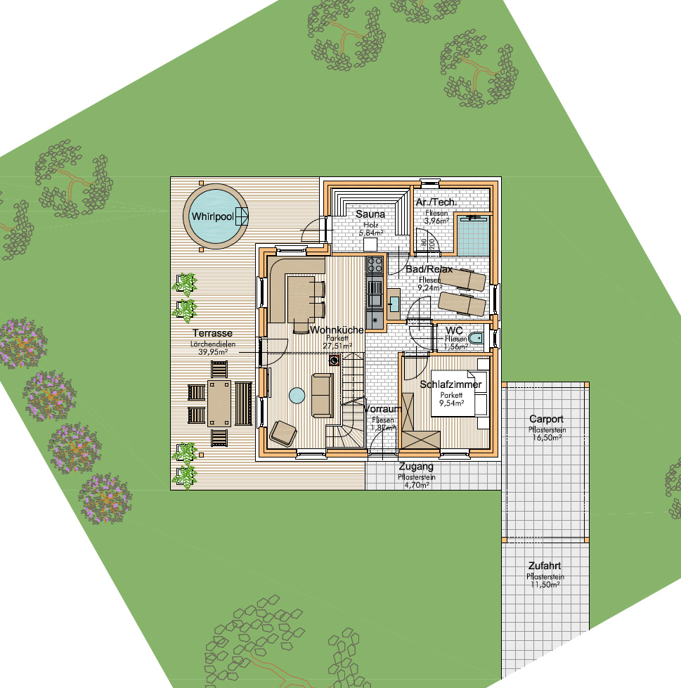 Erdgeschoss inkl. Garten