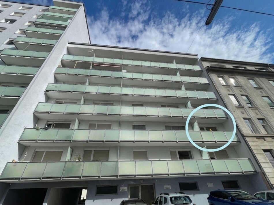 GRAZ Geidorf: Küche + Wohn- Schlafzimmer auf 40m² + 5m² Balkon: Top Lage, 5min mit dem Rad zur Uni
