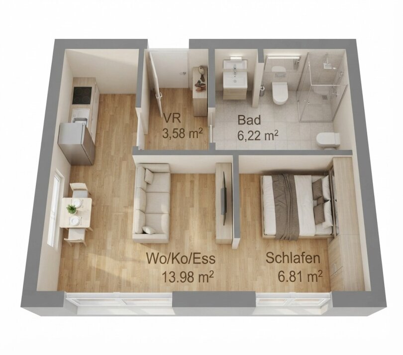 GRAZ - Gries: 31m² Top Erstbezug im 1.OG - EIGENTUM statt Mieten !! oder als Ihre persönliche Anlegerwohnung