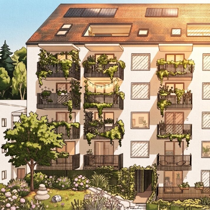 GRAZ - Gries: 38m² Zwei Zimmer-Wohnung + 3,5m² sonniger BALKON - Nähe Augarten, Fluss - Honorarfrei