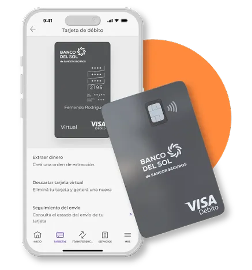 Pantalla de teléfono mostrando una app de préstamos que invita a simular un préstamo hasta en 48 cuotas con botón morado y monedas doradas alrededor.