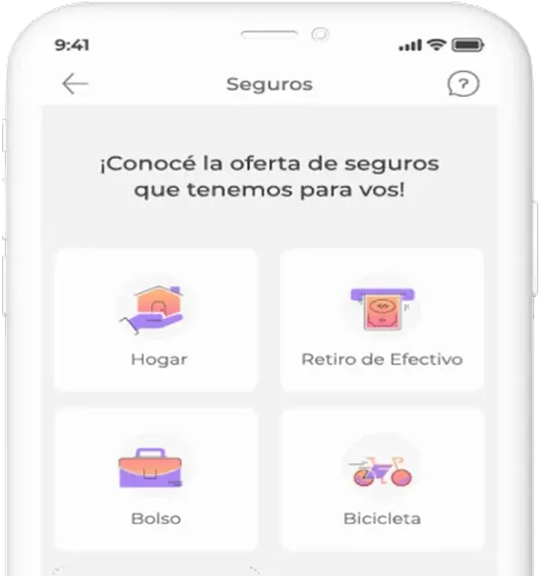 Pantalla de teléfono mostrando una app de préstamos que invita a simular un préstamo hasta en 48 cuotas con botón morado y monedas doradas alrededor.