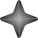 Ícono gris de estrella de cuatro puntas.