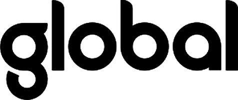 The word 'global' in bold black lowercase letters on a transparent background.