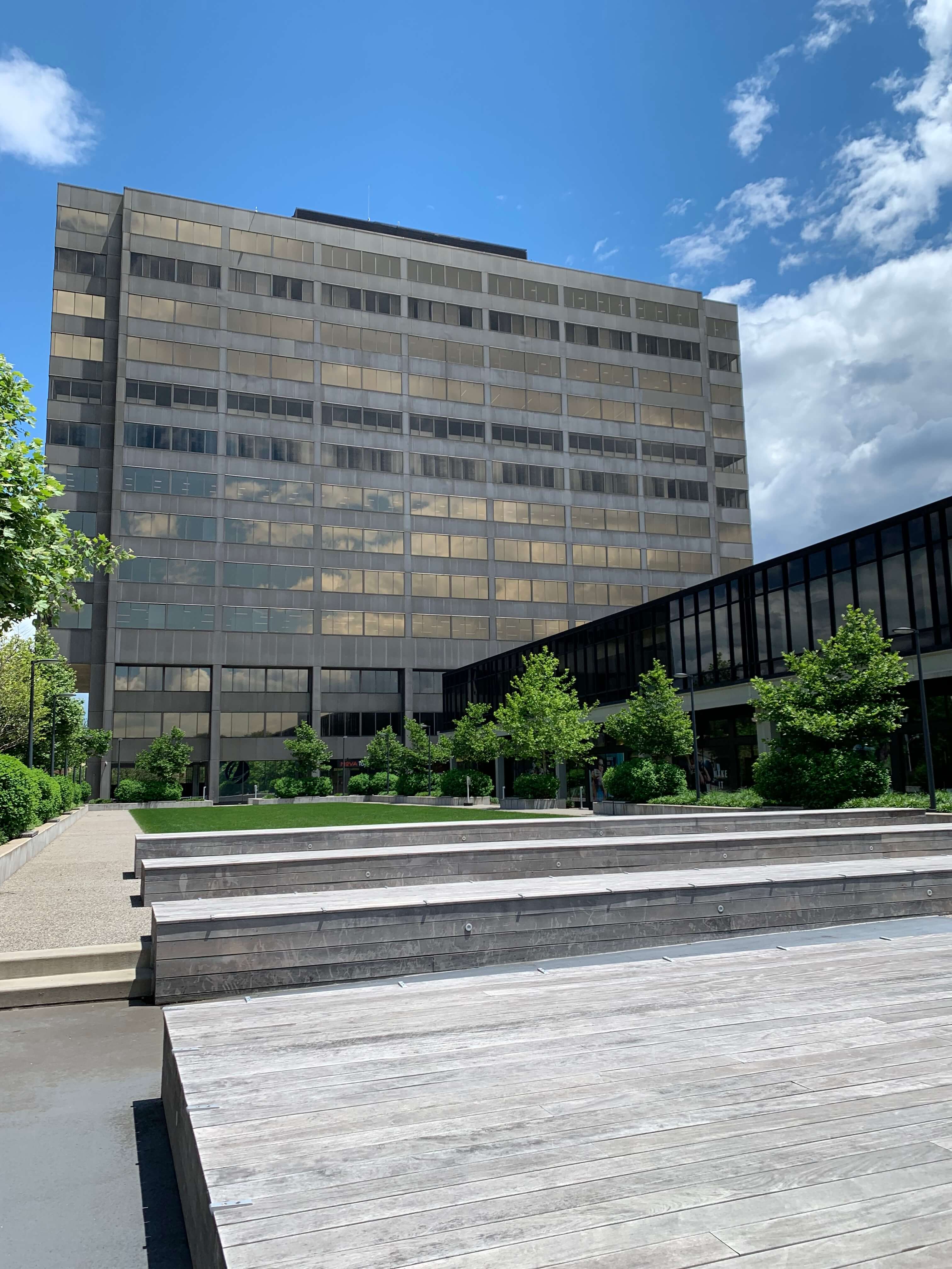 Image of grassy space in front of office building