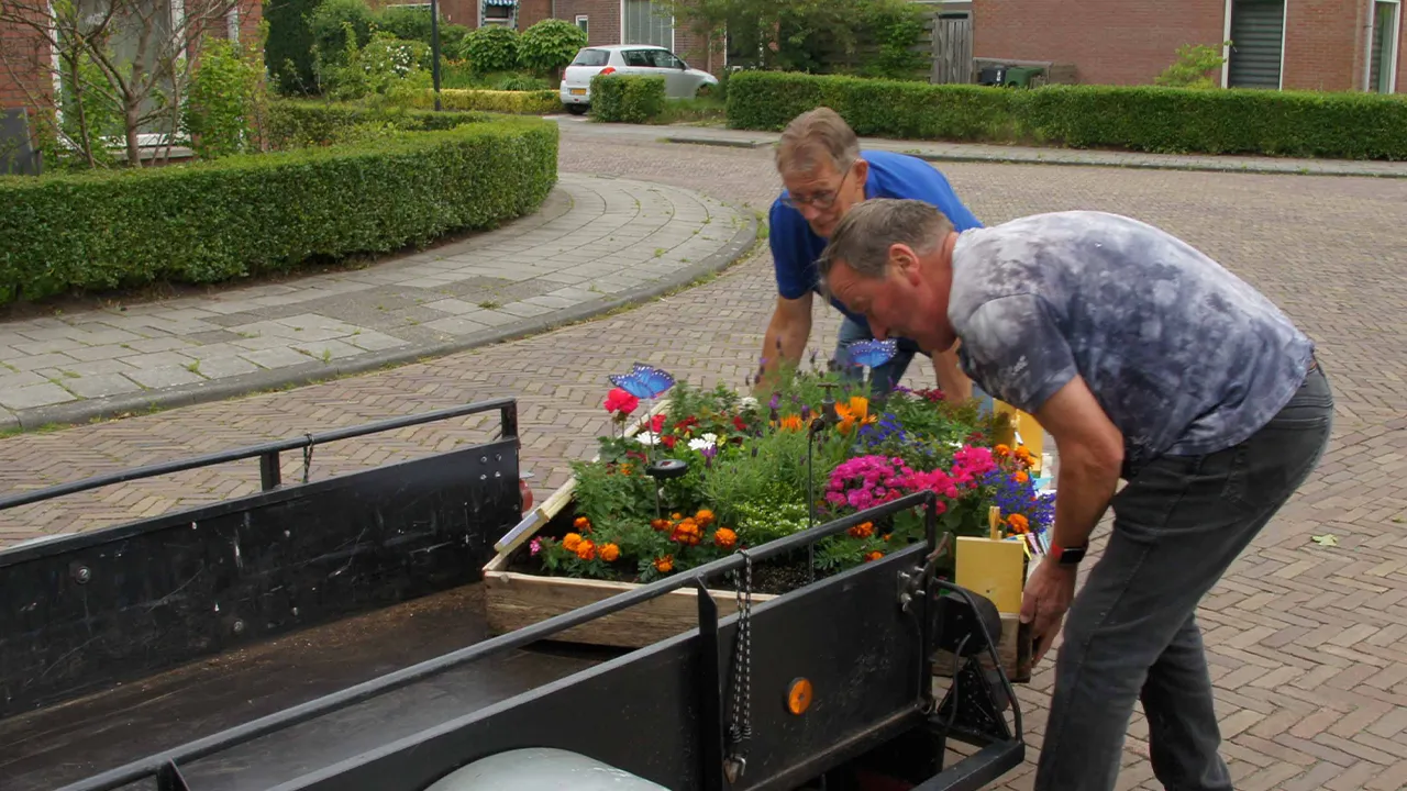 Plaatsing drijftuintjes in Heerenveen