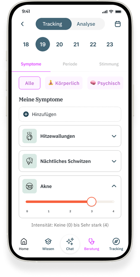 Symptomee, Medikamente und Lifestyle eintragen