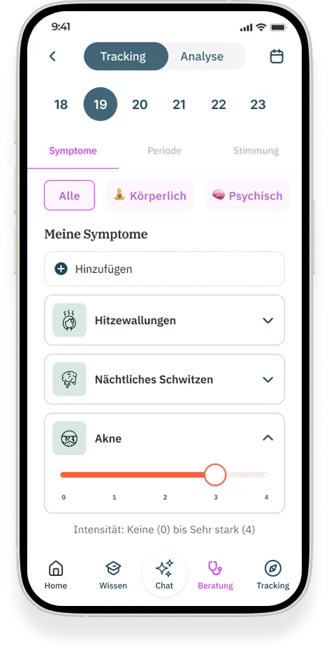 Symptomee, Medikamente und Lifestyle eintragen