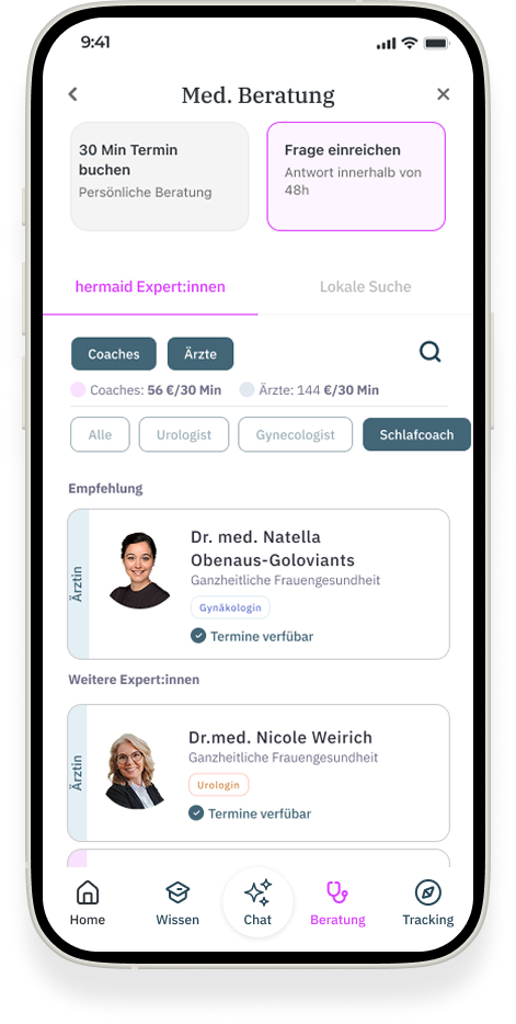 Deine Toolbx für die Wechseljahre - hermaid App