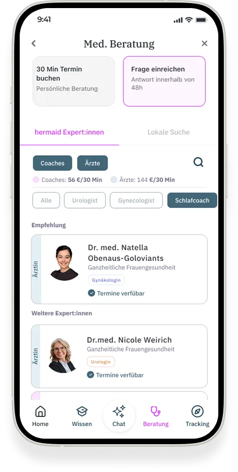 Deine Toolbx für die Wechseljahre - hermaid App