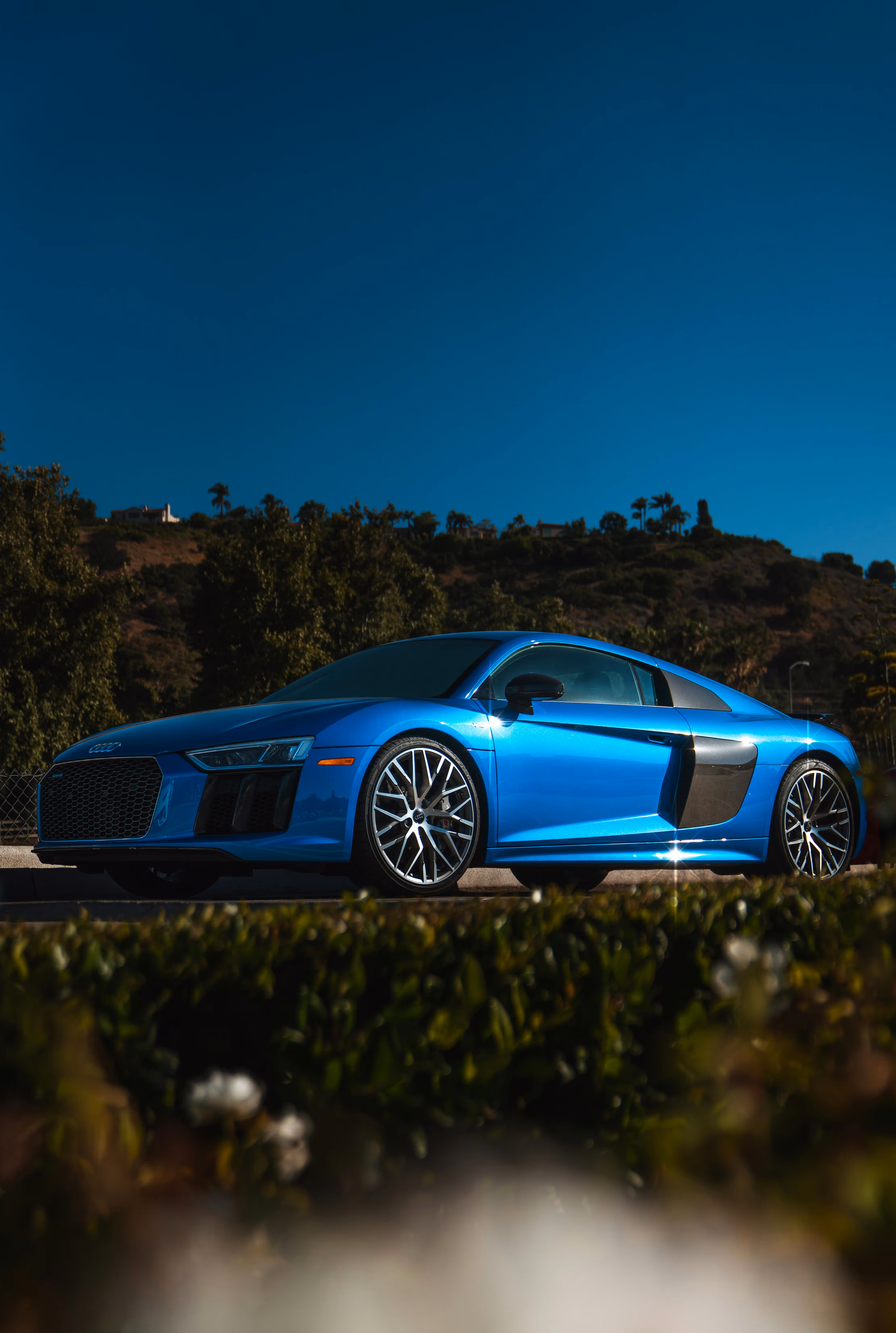 audi sport car blue color