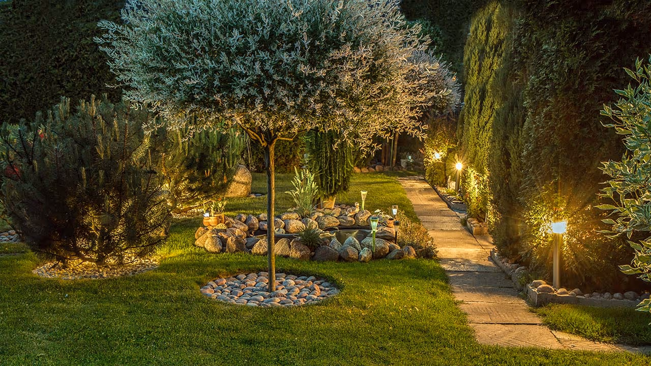 landscape lighting installation by Nico’s Lawn Care LLC in Metro Detroit