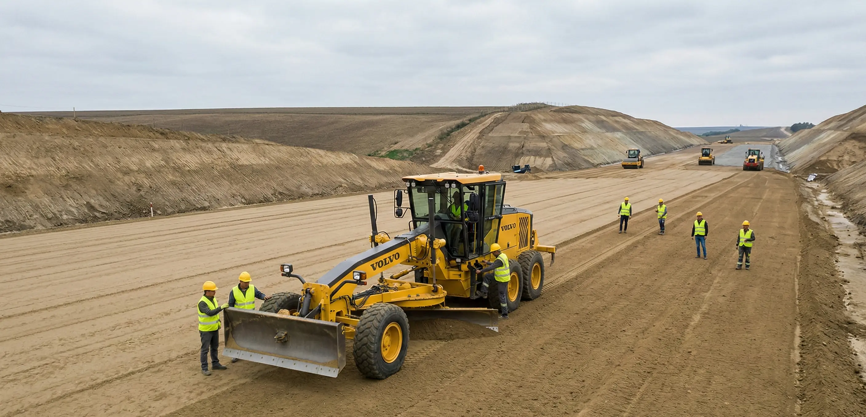 profesional vigilando obra de estabilización de suelos
