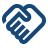 Icon of two hands shaking, symbolizing agreement or partnership.