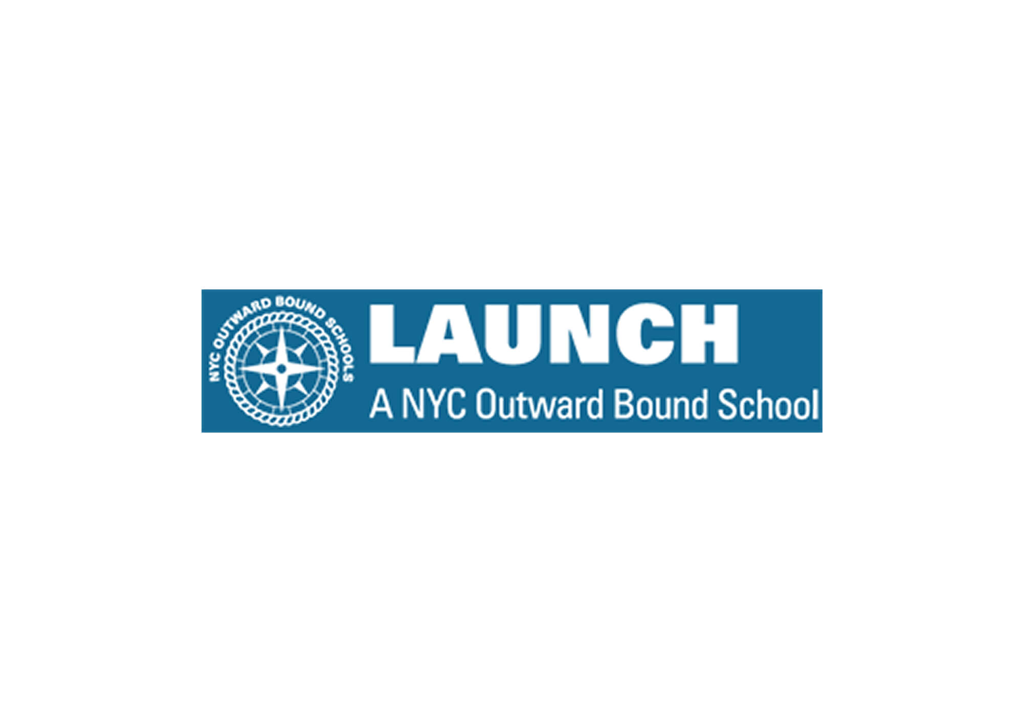 Logo of LAUNCH, a NYC Outward Bound School with a compass symbol.