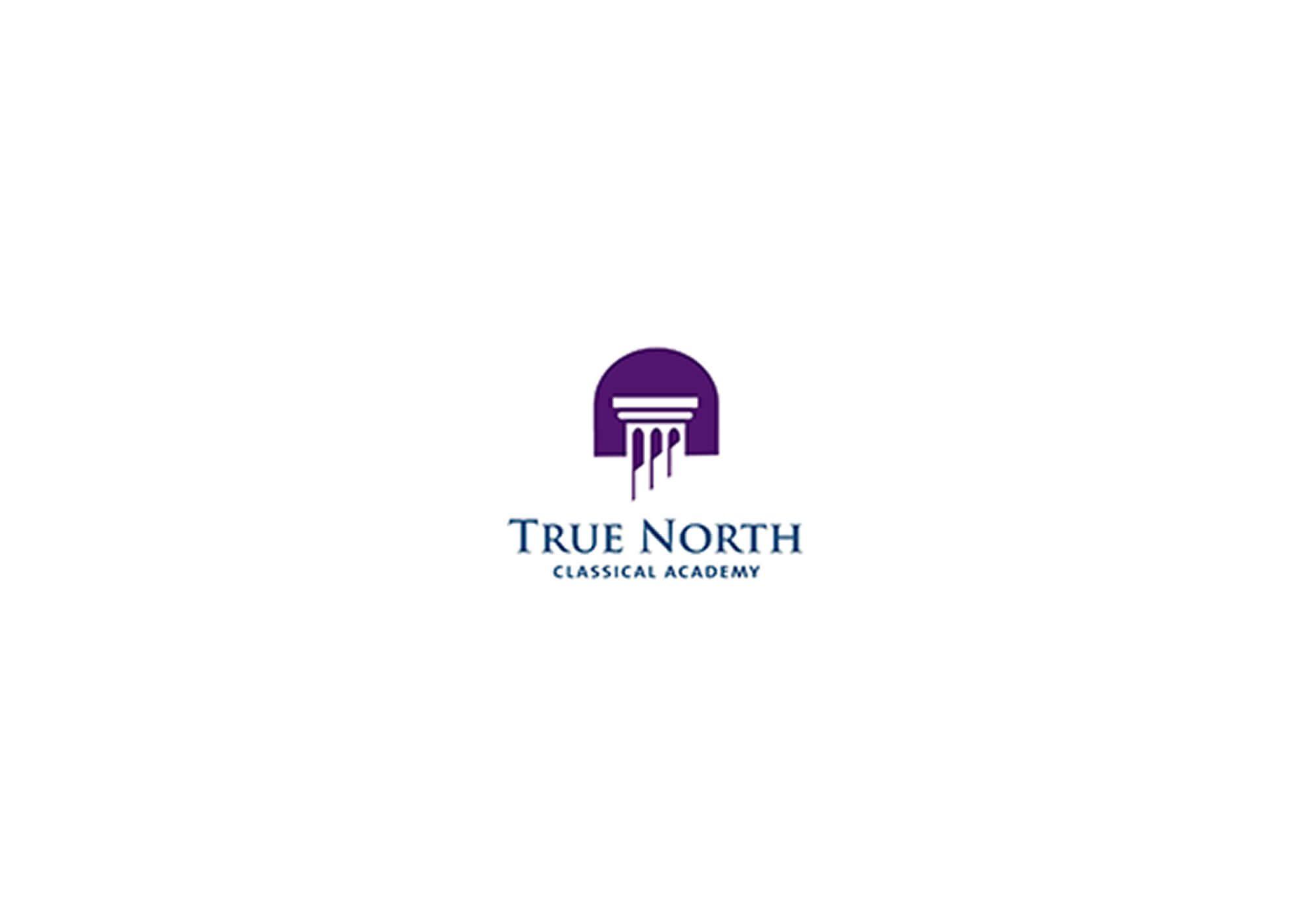 True North Classical Academy logo featuring a stylized column with a purple arch above.