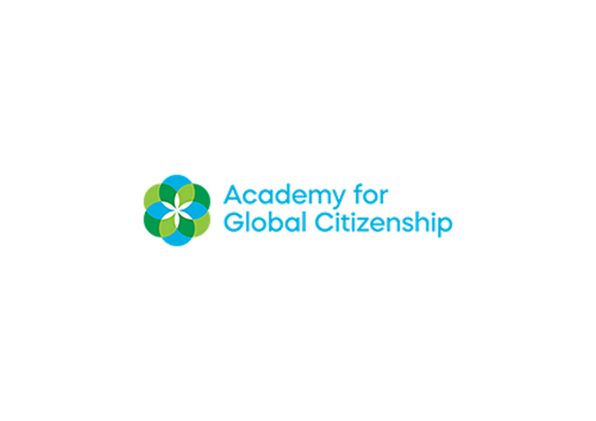 Logo of Academy for Global Citizenship with overlapping blue and green circular shapes forming a flower-like design.